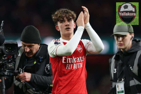 ماكس دوغمان لاعب أرسنال الشاب يحتفل بهدف