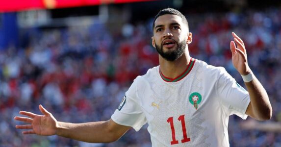 لاعبو منتخب المغرب يحتفلون بهدف ضد كندا في كأس العالم 2026